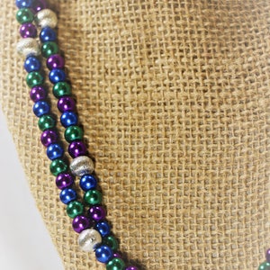 Multi-colored Glass Pearl Necklace image 9