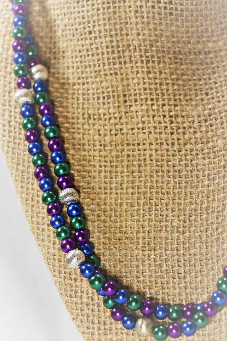 Multi-colored Glass Pearl Necklace image 9