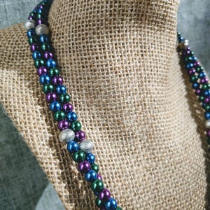 Multi-colored Glass Pearl Necklace image 3