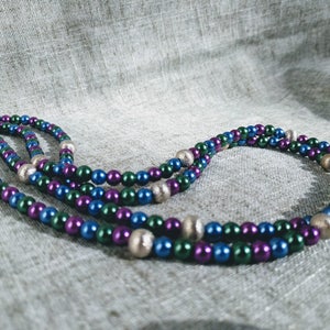 Multi-colored Glass Pearl Necklace image 6