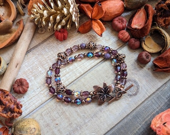 Purple Czech Glass Bracelet