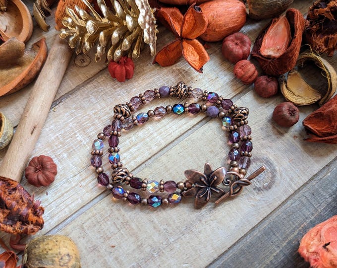 Purple Czech Glass Bracelet
