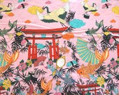Fabric HY Sushi Roll Japanese Garden Koi Fish pond . Lost in Tokyo. Alexander Henry. Licensed Novelty Print Cotton Fabric