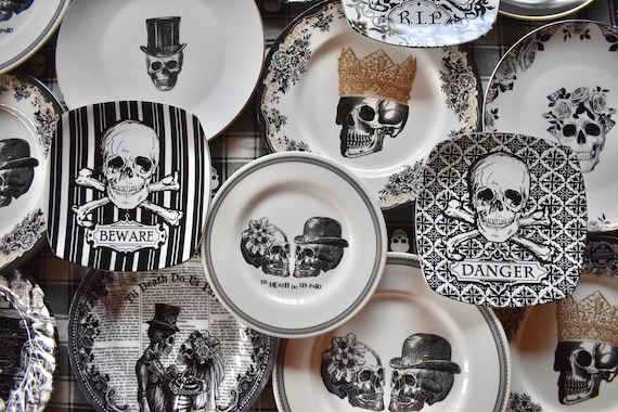  Stafford スケルトンデザイン皿　ハロウィン スケルトンデザイン皿　ハロウィン Stafford