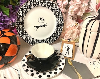 Jack Skellington Nightmare Before Christmas Porcelain Plate Lunch