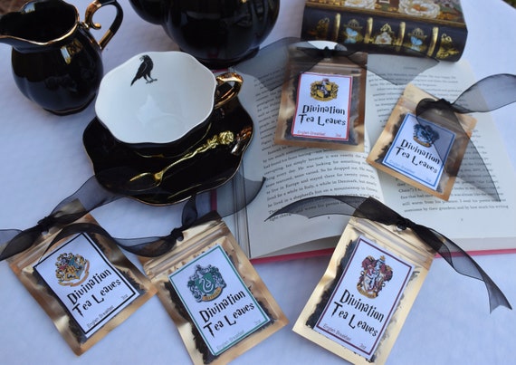 Harry Potter Tea Set Black Gold Porcelain Teapot Sugar Bowl Creamer, Two  Crow Teacups, Gold Plated Spoons, Pick Hogwarts House Tea Pack 