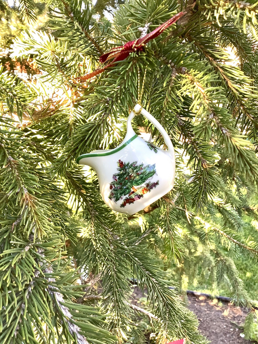 Personalized Tea Cup Ornament Teapot Creamer Spode Porcelain Etsy