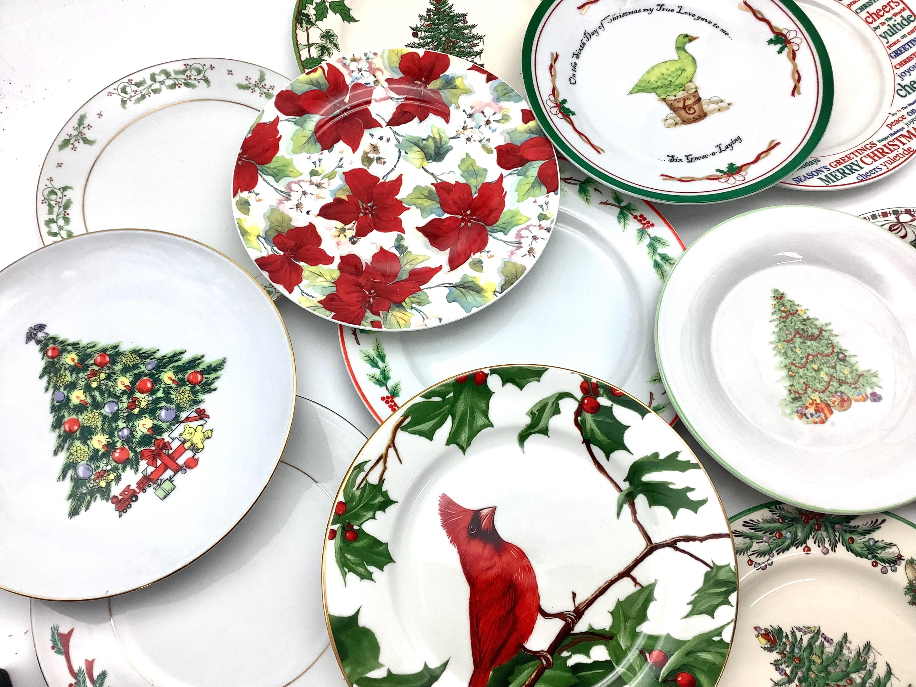 Christmas Dinner Plates Mismatched China Porcelain Dishes New