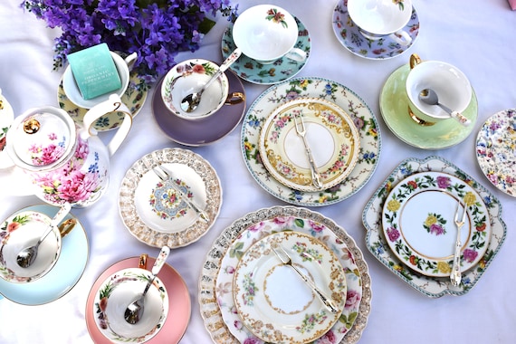 Mismatched Luncheon Plates China Porcelain Dishes New Vintage Mix Match.  Wedding Rehearsal, Birthday Party, Baby Shower, Potluck 9-10 -  Canada