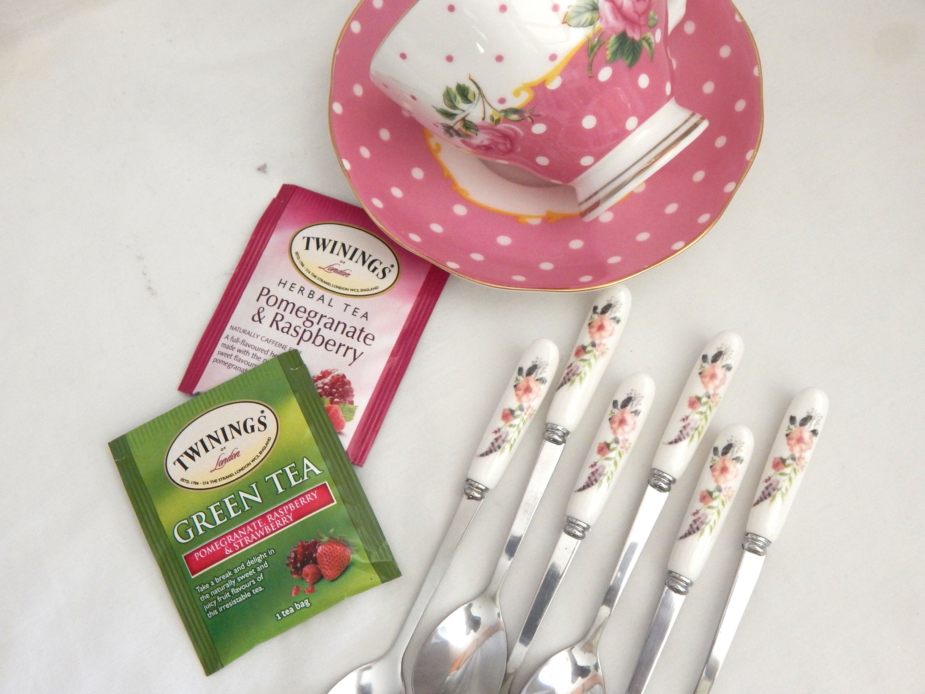 Teaspoon. Bohemian Love. Floral Sprig Ceramic Handle Stainless | Etsy