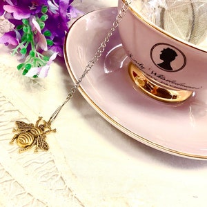 Tea Ball Gift Set  Infuser  Bridgerton Bee. Premium  Strainer with Tea packet  linen napkin, spoon in organza bag, gift for tea lover