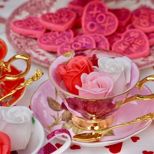 Mismatched Tea Cups and Saucers. Tea Party Favors for Mexican Etsy