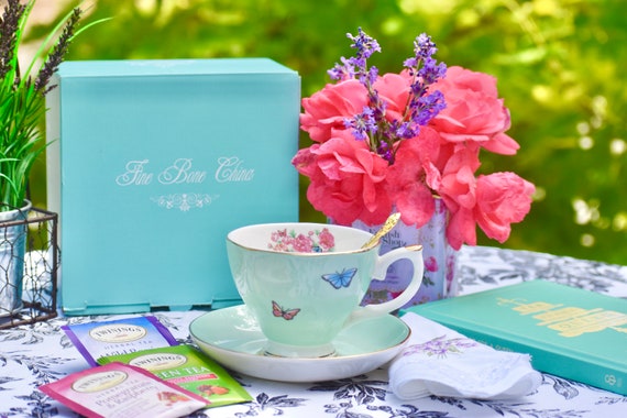 Ensemble De Tasses à Café En Porcelaine De Style Européen Avec Soucoupe Et Cuillère Dorée En Acier Inoxydable 304 (A2, Vert