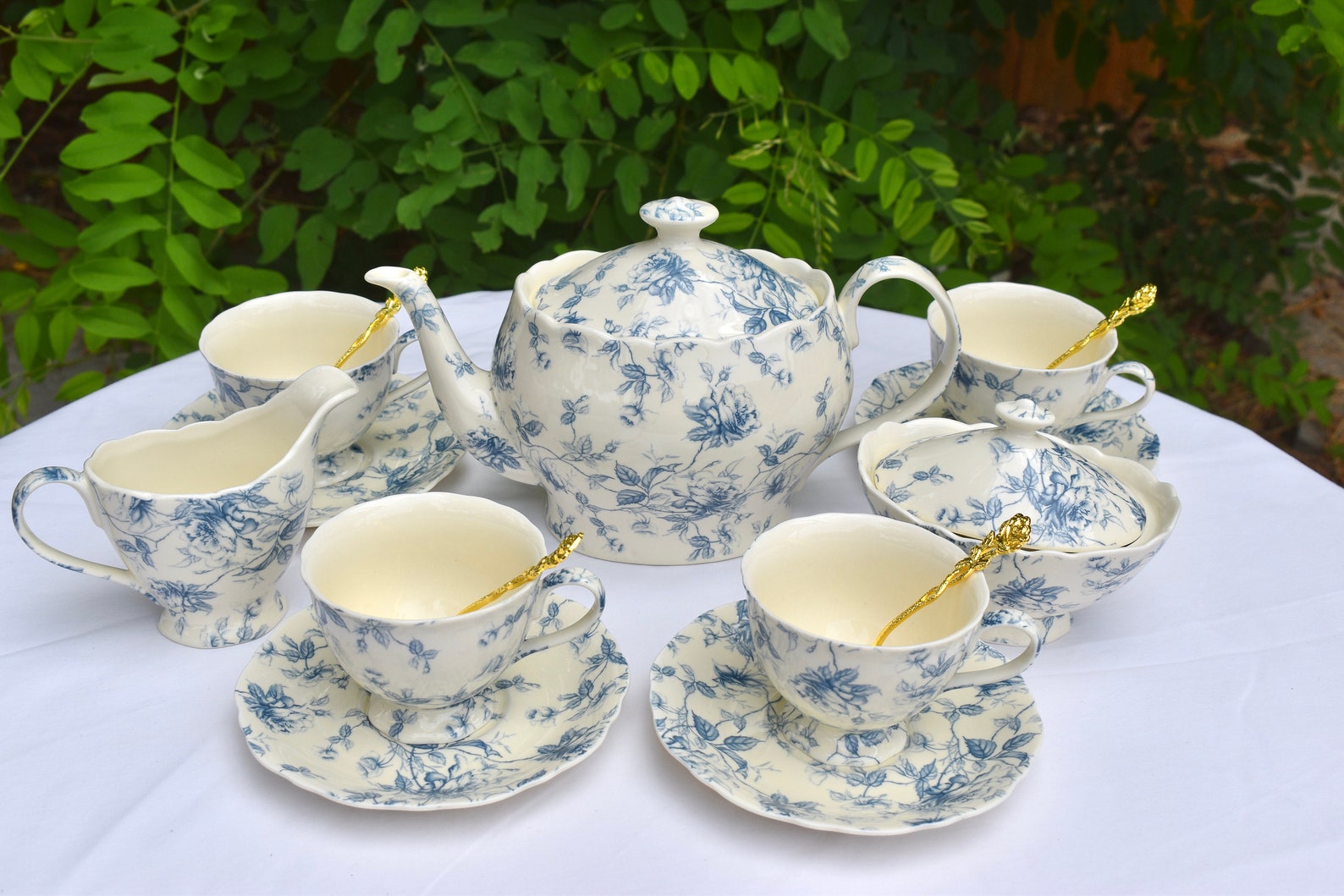 Tea Set Bridgerton Lady Whistledown 20 Piece Wedgwood Blue Etsy UK