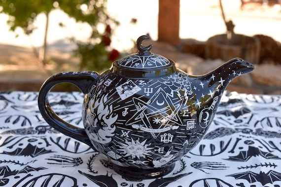 Ceramic Black Teapot