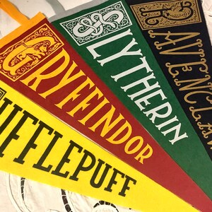 Hogwarts House Banners: Gryffindor, Ravenclaw, Hufflepuff, Slytherin – The  Muggle Hut