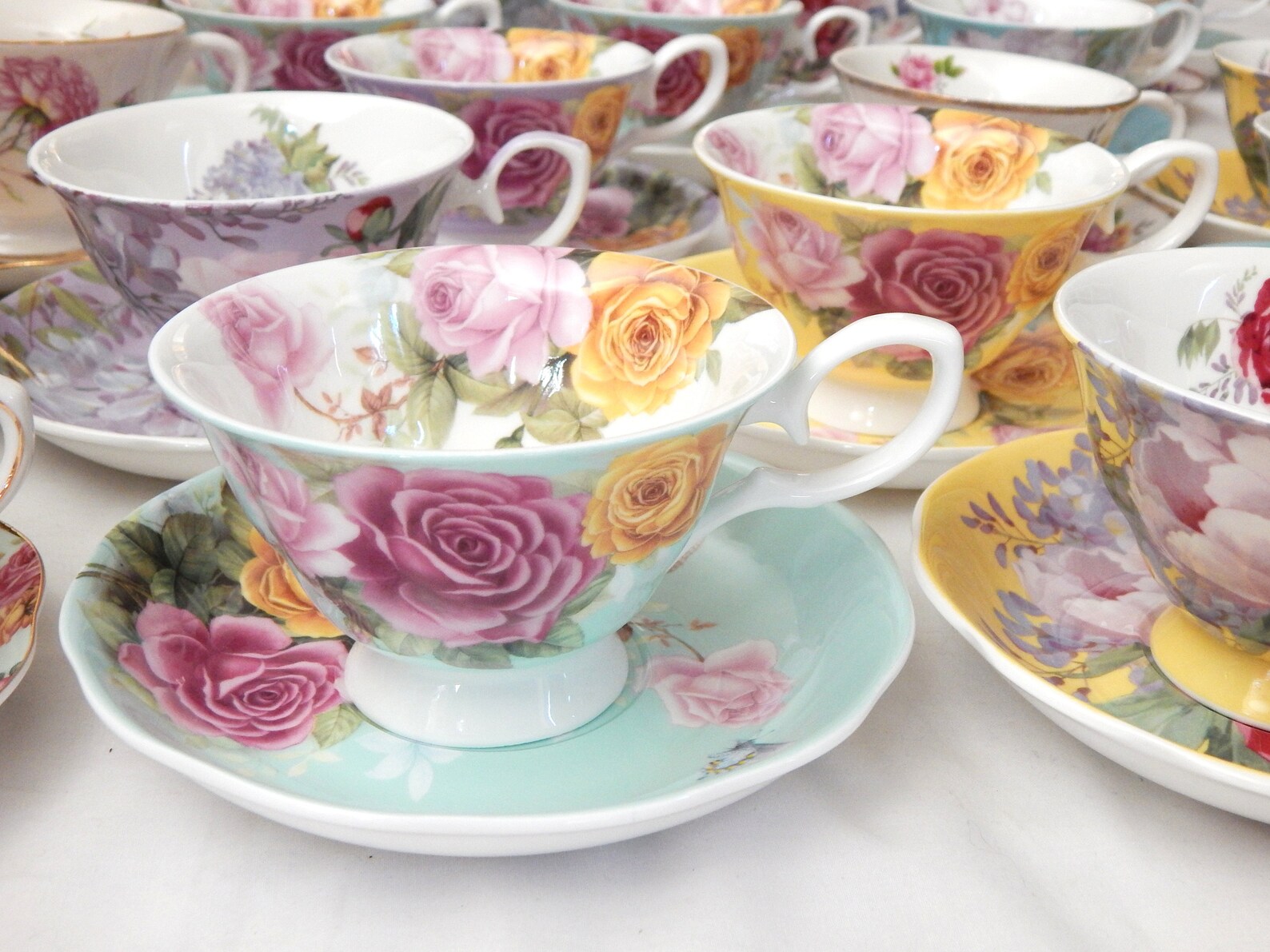 Mismatched Tea Cups and Saucers. Party Favors for Bridal Etsy