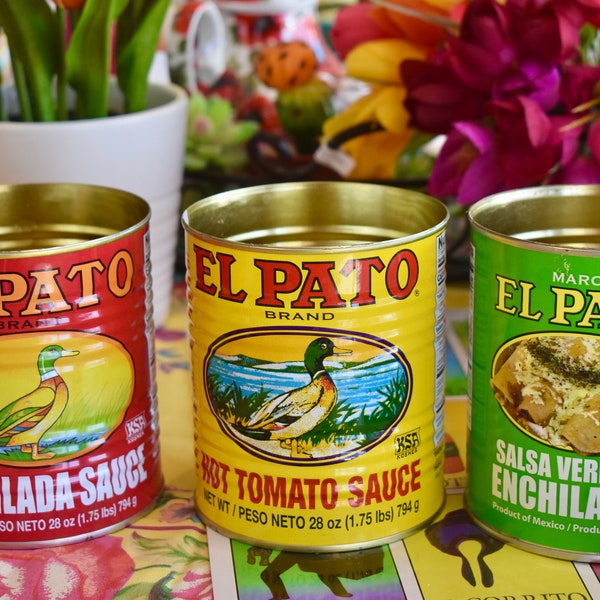 Large El Pato Mexican Cans  Fiesta Mexican Party Decorations. Flower Vase Arrangement Centerpieces. Birthday Favors  Bridal Shower Gifts