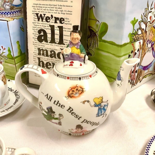 Alice in Wonderland Teapot Etsy