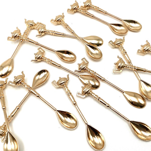 50 Teapot Handle Gold Teaspoons for Arts  Crafts  Jewelry Making, Wind Chimes, Planter Markers, Children Handmade gifts, Scrap Metal