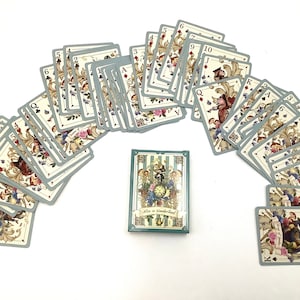 Vintage Alice im Wunderland Spielkarten Deck Mad Hatter Herzkönigin Teepartybevorzugungen Poker, Bridge, Alice Wunderland Kasino Nacht