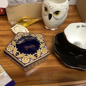 Joyero de cerámica con forma de rana de chocolate personalizada, regalo de Harry Potter, accesorio de escritorio del Mundo Mágico de Harry Potter