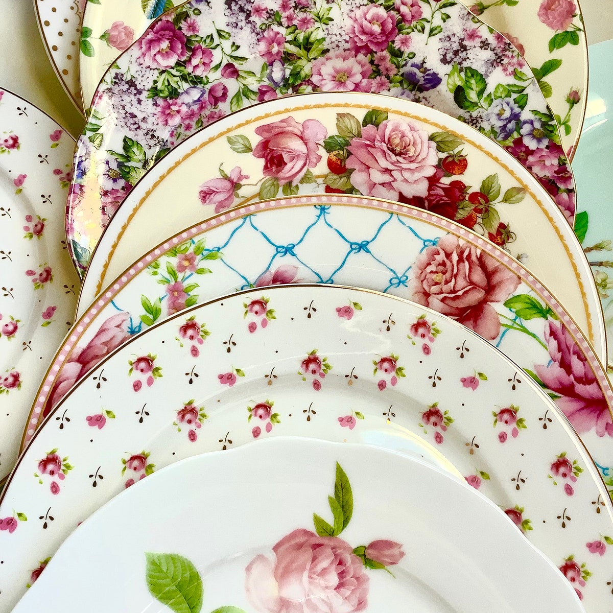 Vintage Mismatched Porcelain Dishes (Set of 6)