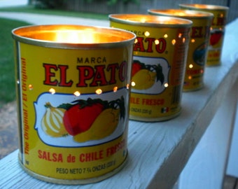 Fiesta Decorations  Small El Pato Mexican Cans. Unique idea for Votives  Flower Arrangements  Centerpieces, Bridal Shower, Wedding Rehearsal