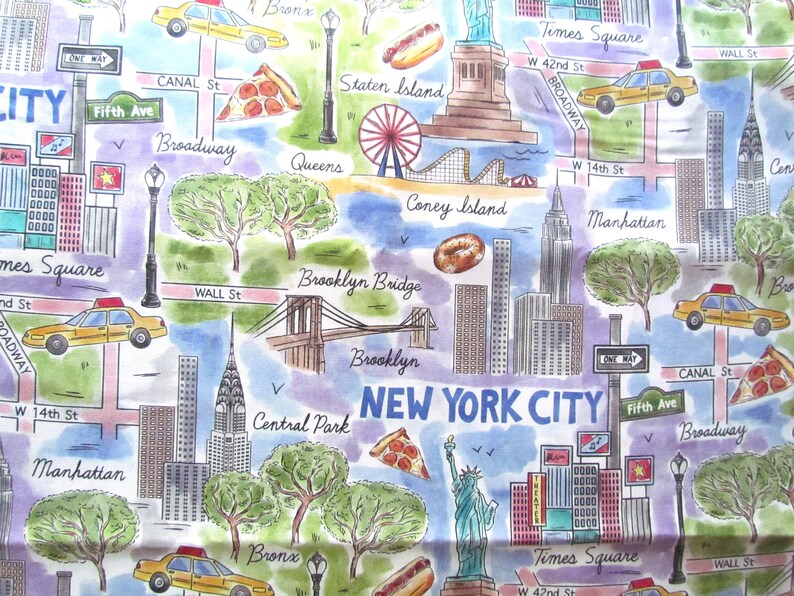 Fabric. New York City Manhattan Brooklyn Joann Limited Etsy