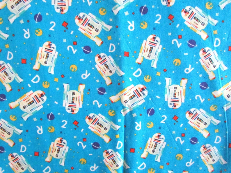 Retro Star Wars R2D2 Lucas Film Licensed Novelty Cotton Fabric QTR Camelot Fabric Fabric