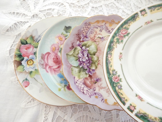 Mismatched Luncheon Plates China Porcelain Dishes New Vintage Mix