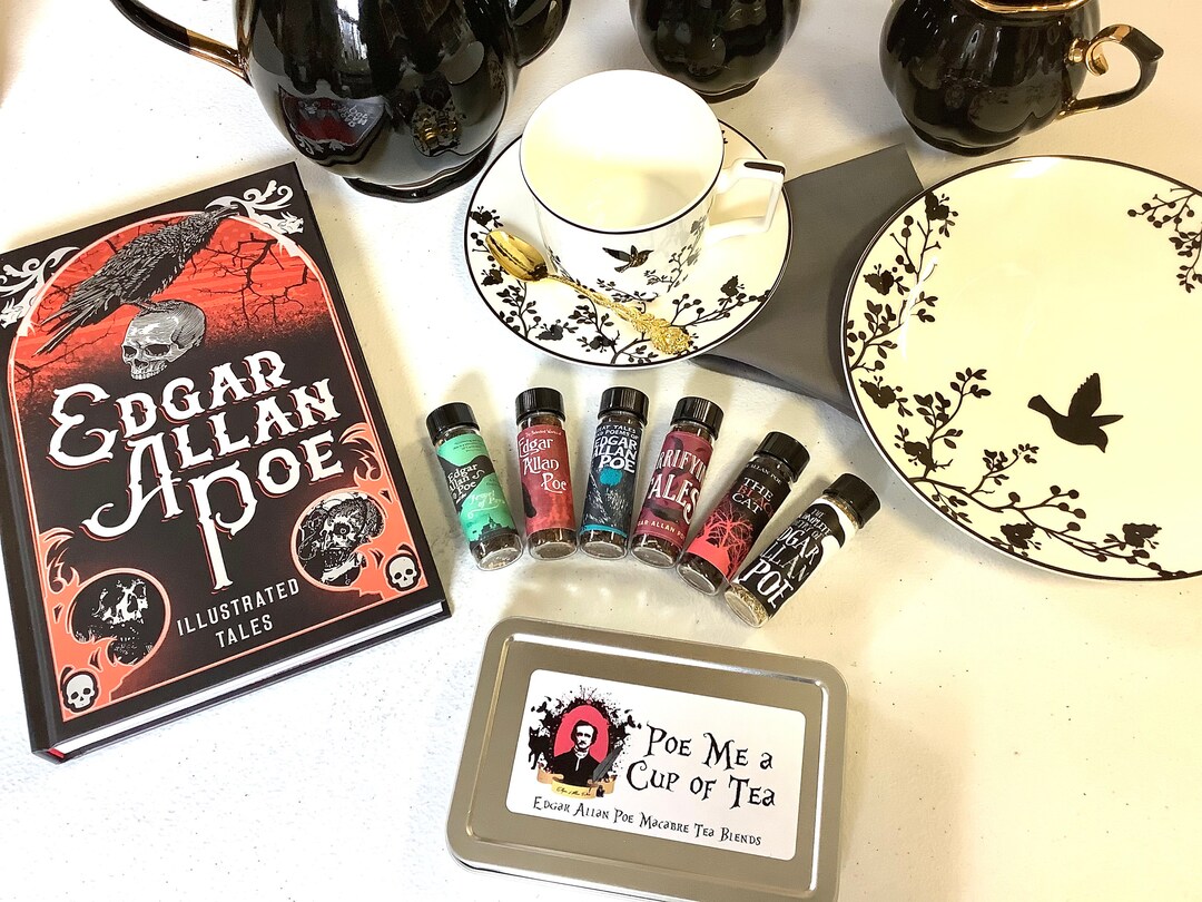 Edgar Allan Poe Gift. Nevermore Black and White Trio Cup,