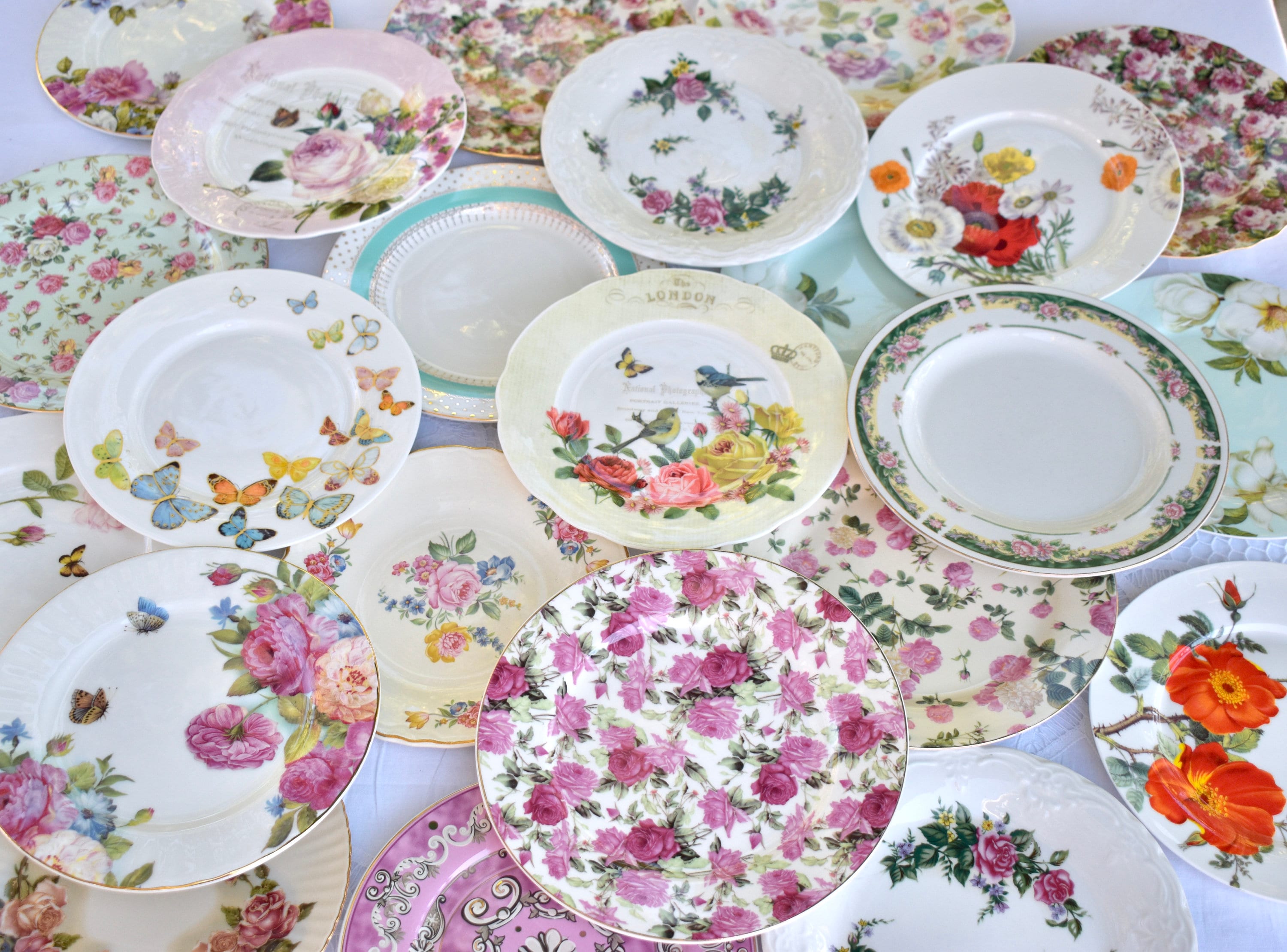 Mismatched Plates. Set of 6 china porcelain dishes mix and Etsy
