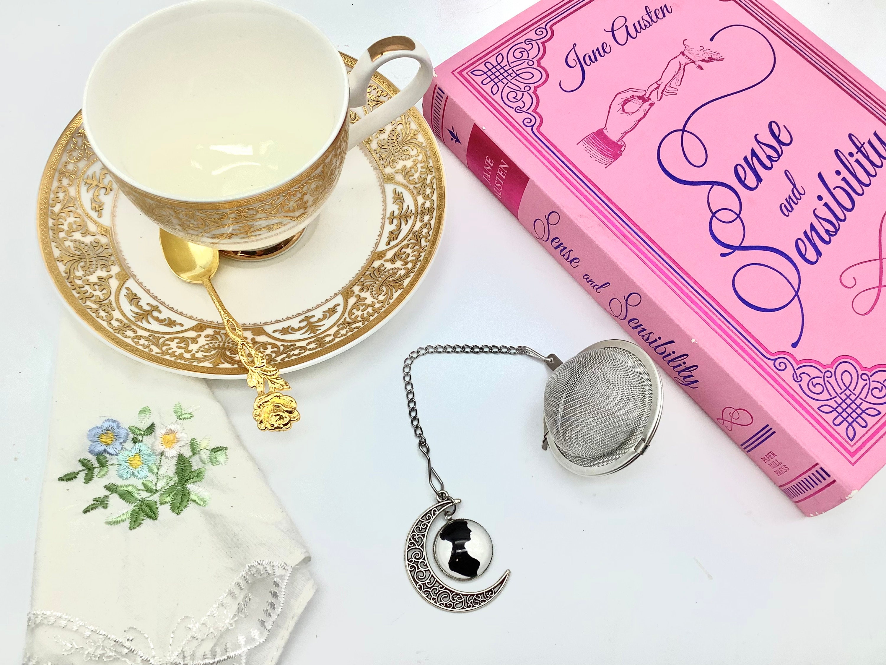 Tea Ball Gift Set Infuser Jane Austen Poetry Book Lover Premium ...