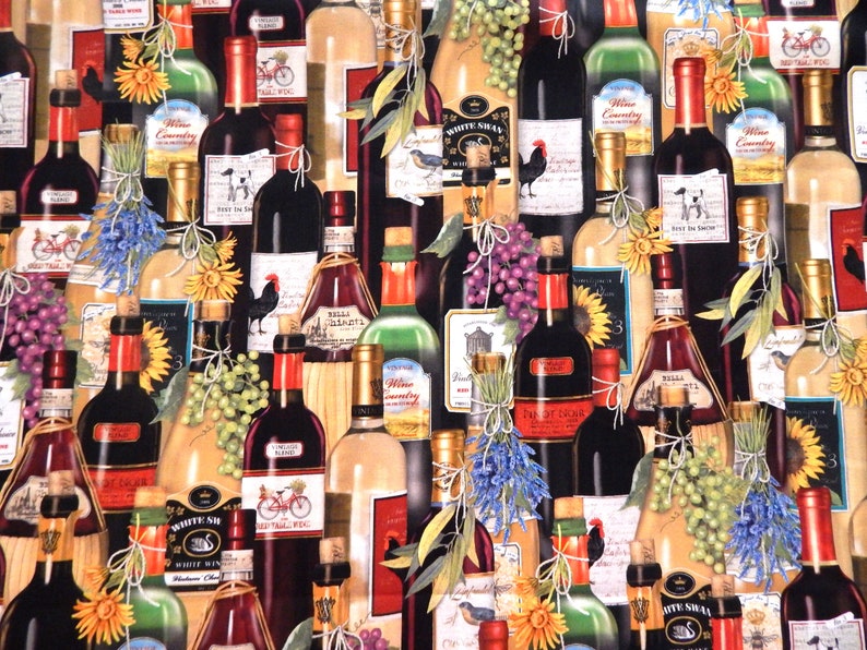 Fabric Wine Bottles. Merlot Zinfandel Uncork and Etsy