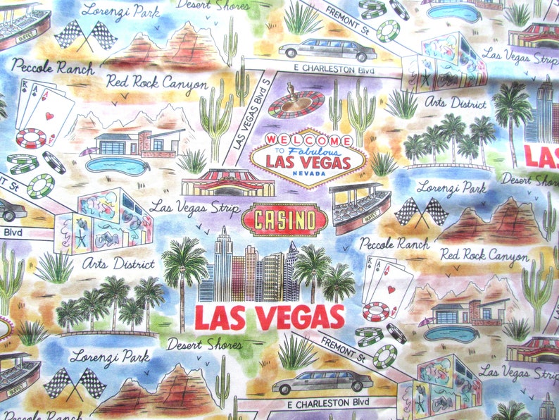 Fabric. Las Vegas Nevada Casino. Joann Limited Edition Etsy
