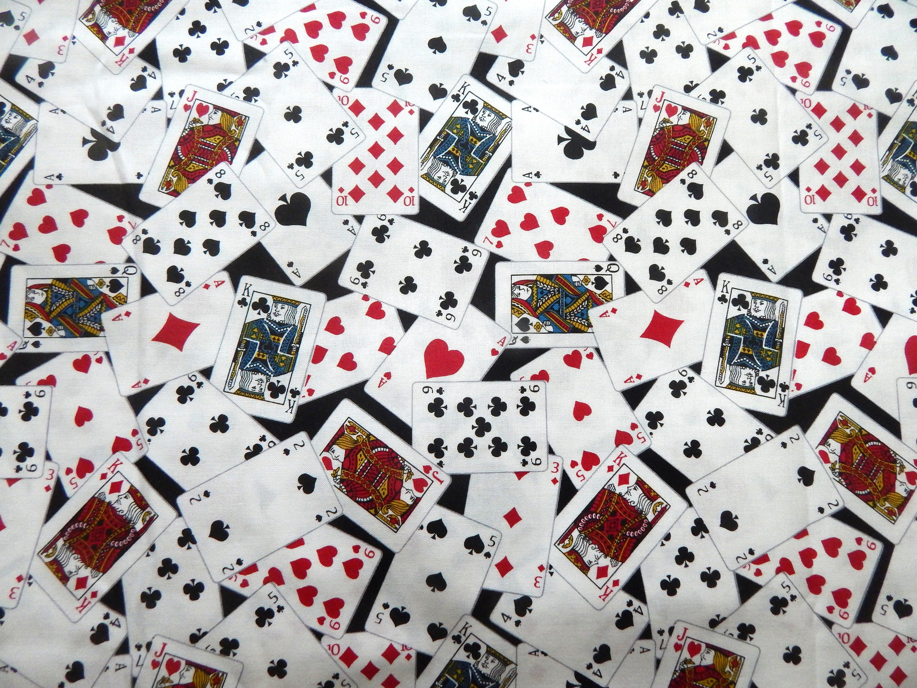 Fabric Playing Cards. Deck. Poker Solitaire Queen of Hearts Etsy