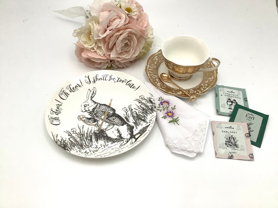 Victoria & Albert Alice in Wonderland Cup and Saucer, White