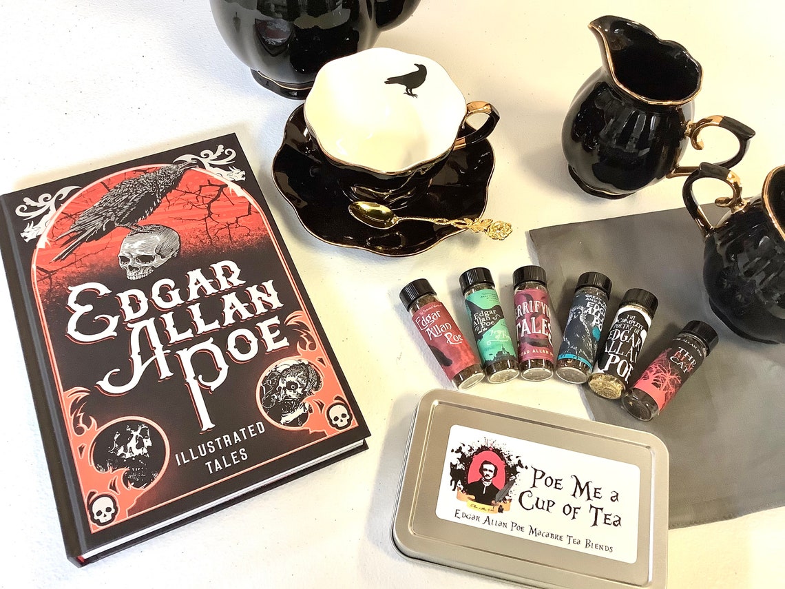 Edgar Allan Poe Gift. Poe Me a Cup of Tea Macabre Tea Blends. Tea Box ...