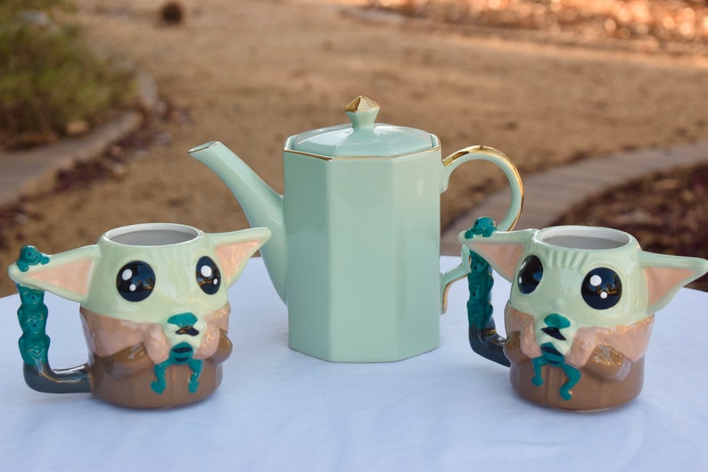 Baby Yoda Gift Set. Star Wars Green Galaxy Porcelain Tea Etsy
