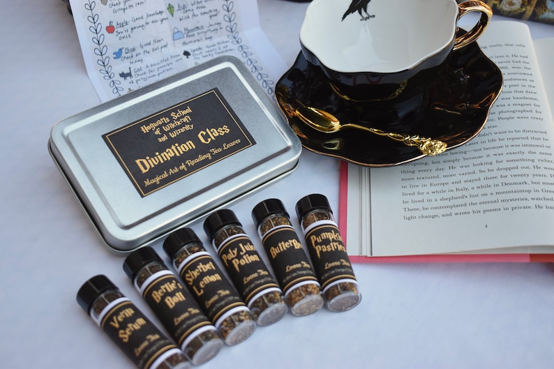 Personalized Harry Potter Gifts. Hogwarts School of Witchcraft Wizardry, Divination Class. Tea Box with six loose teas, Tea Reading Booklet image 5