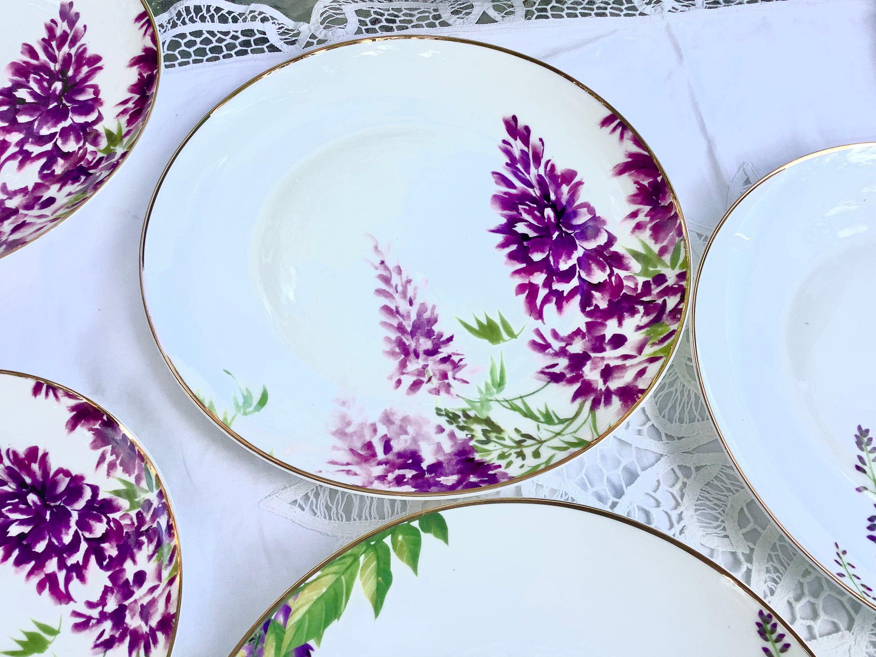 Bridgerton Wedding Rehearsal Dinner Wisteria Plates. Mismatched Fine Bone  China Bread and Butter, Side, Lunch, Dinner Dishes -  New Zealand
