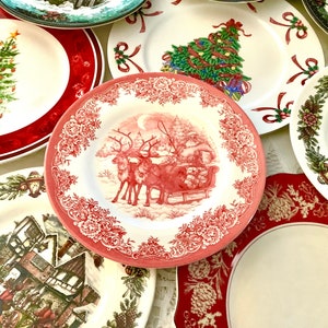 Holiday Plates  Mismatched china  porcelain dishes  new vintage, mix and match. Breakfast, Lunch, Dinner, Holiday Wedding (9-10)