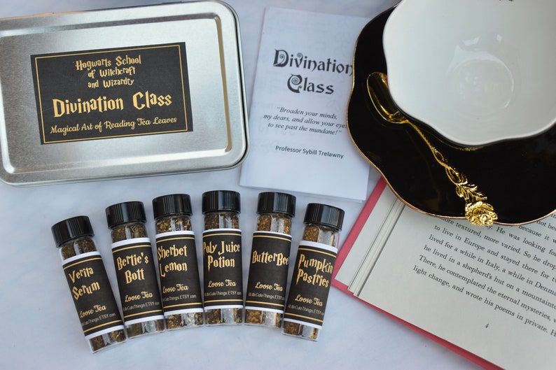 Personalized Harry Potter Gifts. Hogwarts School of Witchcraft Wizardry, Divination Class. Tea Box with six loose teas, Tea Reading Booklet image 2