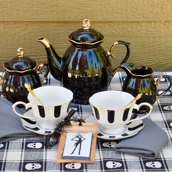 Gold and White Tea Set Etsy