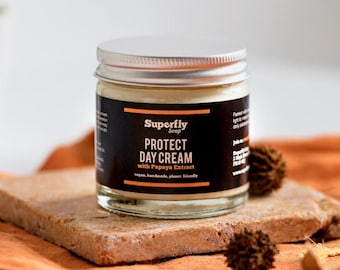 Protect Day Cream with Papaya Extract 60ml / Moisturiser / Vegan Skincare / Zero Waste / Superfly Soap