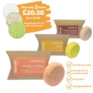 Soap Free Shampoo Bars Bundle Offer/ Min 55g / SLS free Shampoo / Soap Free / Zero Waste / Natural Vegan Soap Artisan / Handmade/Gentle