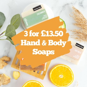 3 for 13.50 Hand & Body Soaps / Plastic Free Soap / Handmade Cold Process Soap / Natural Vegan Soap / Superfly Soap