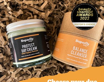 Vegan Skincare Gift Set: Balance Cleanser & Choice of Day or Night Cream