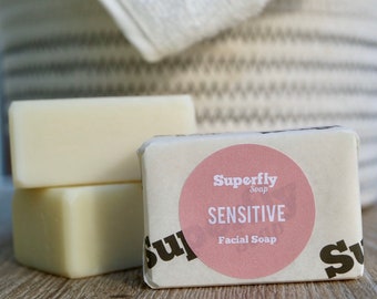 Sensitive Face Soap / 70g Handmade Cold Process Soap / 100% Natural Vegan Facial Soap Artisan / Superfly Soap